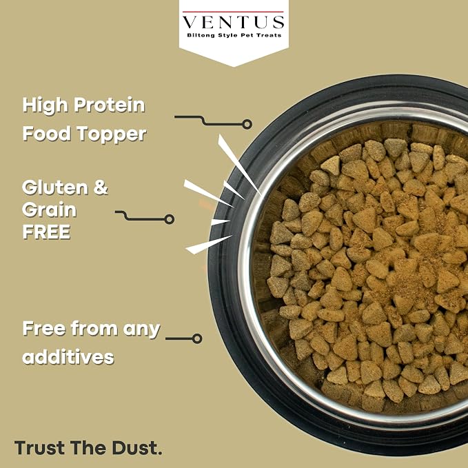 Ventus Dog Food Topper - Single Ingredient Venison Air Dried Dog Food Seasoning for Picky Eaters, No Additives, Grain Free Meal Toppers for Dogs 8 oz.