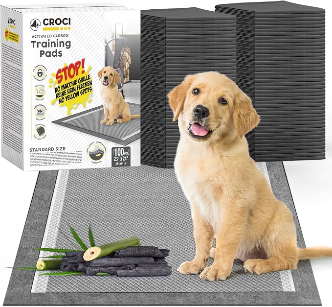 CROCI Charcoal Puppy Pads 23x24in 100 Counts, 36x36in 25 Counts