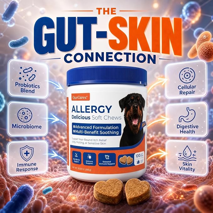 Dog Allergy Chews Anti-Itch Skin & Coat Probiotics 15 Chews