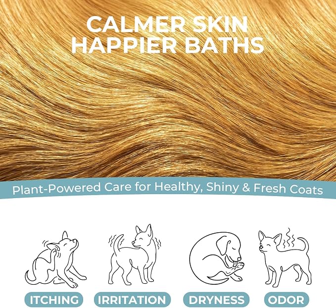 Probiotic Oatmeal Dog Shampoo & Conditioner with Aloe Coconut Oil | 17 oz each, Relieves Dog Allergies, Dry Skin & Itch Relief, Moisturizes, Clean, Balanced Skin Microbiome, Safe for Puppies