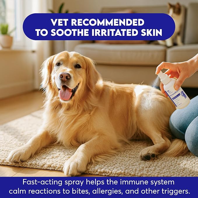 Itchy Skin and Irritation Spray for Dogs, Cats, and Horses – Fast-Absorbing Topical Spray for Temporary Relief – for External Use Only, 4.2 oz