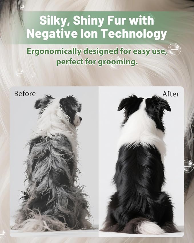 Hands-Free Dog Hair Dryer – Low Noise Pet Grooming Blower for Small & Medium Dogs Cats, Fast Drying, Adjustable Heat & Speed, Portable (Gray)