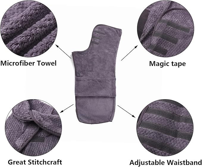 Geyecete Pineapple Grid Fast Drying Super Absorbent Dog Cat Bath Robe Towel - Gray - 3XL