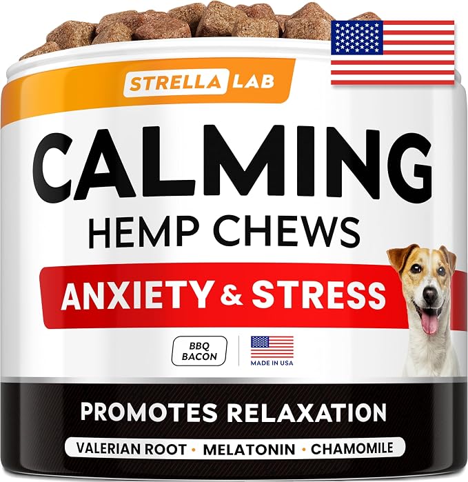 Hemp Calming Chews for Dogs - Stress&Anxiety Relief, Travel&Separation