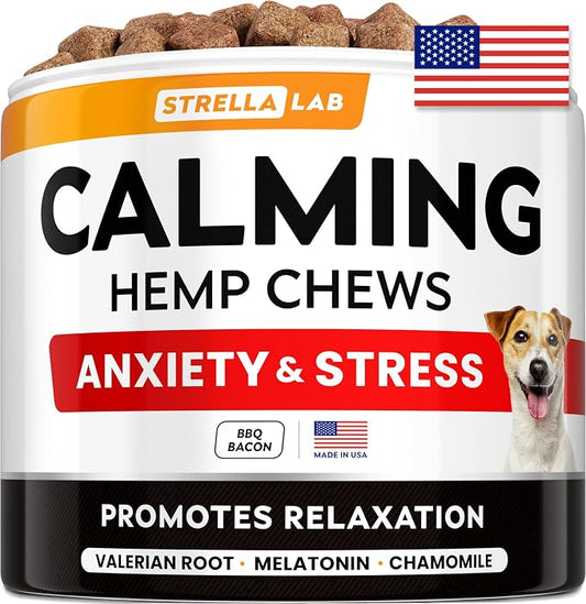 Hemp Calming Chews for Dogs - Stress&Anxiety Relief, Travel&Separation