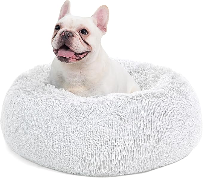 Bedsure Calming Dog Bed Medium Size Dog Donut Washable Pet Bed,30ins