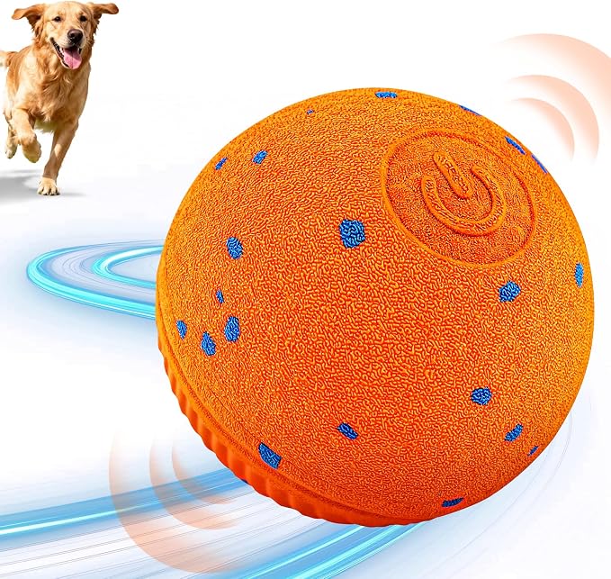 Smart Interactive Dog Toys, Interactive Dog Ball with IPX7 Waterproof, E-TPU Material, Low Noise, Automatic Moving/Bouncing/Rotating for Medium and Large Dogs Indoor & Outdoor Stimulation