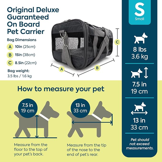 Sherpa Original Deluxe Travel Pet Carrier, Airline Approved, Charcoal Gray, Small