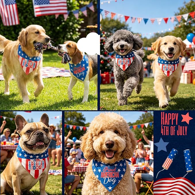 4th of July Dog Bandana, X-Large, 75lbs