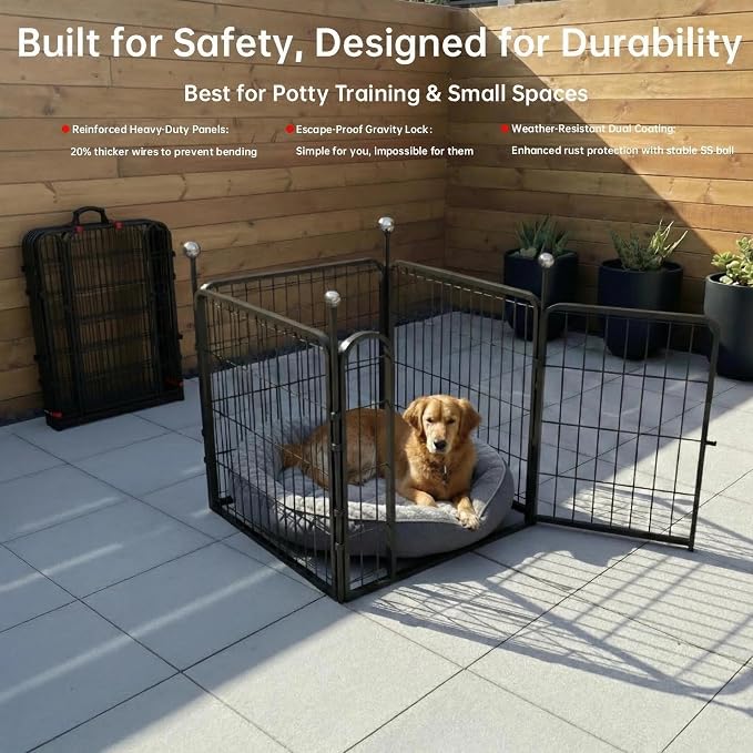 IGOOUO Puppy Playpen, 24in 4 Panels, One Door