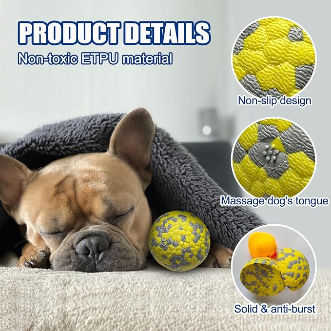 Mankoda Dog Balls, Indestructible Floating Tennis Balls, 2.5in, 4-Pack