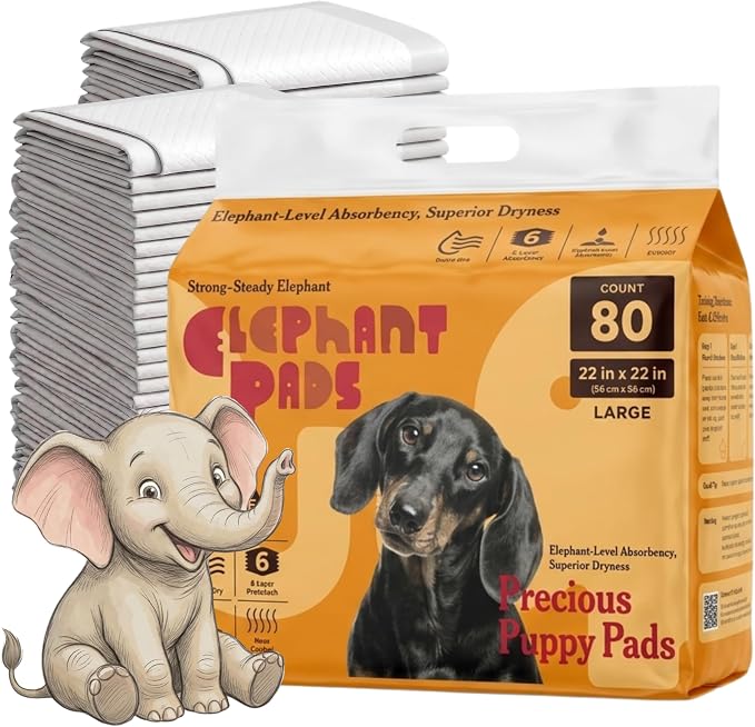 2X Super Absorbent & 2X Fast Absorption Puppy Pads for Dogs, 22”x22” 80 Count, Leak Proof Dog Pads, Unscented White