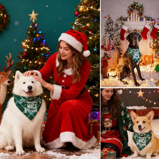 Christmas Dog Bandanas, Small & Medium Breed, 5-25lbs