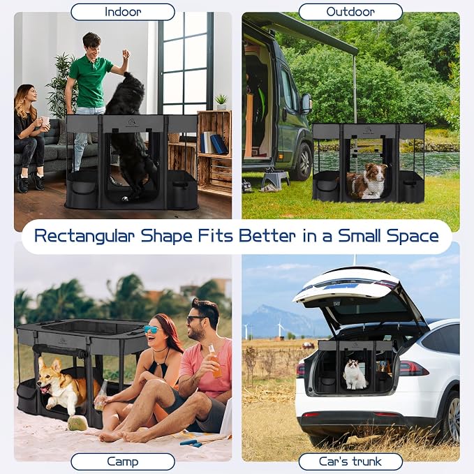 Dog & Pet Playpen, Foldable, Water-Resistant Shade Cover, Medium