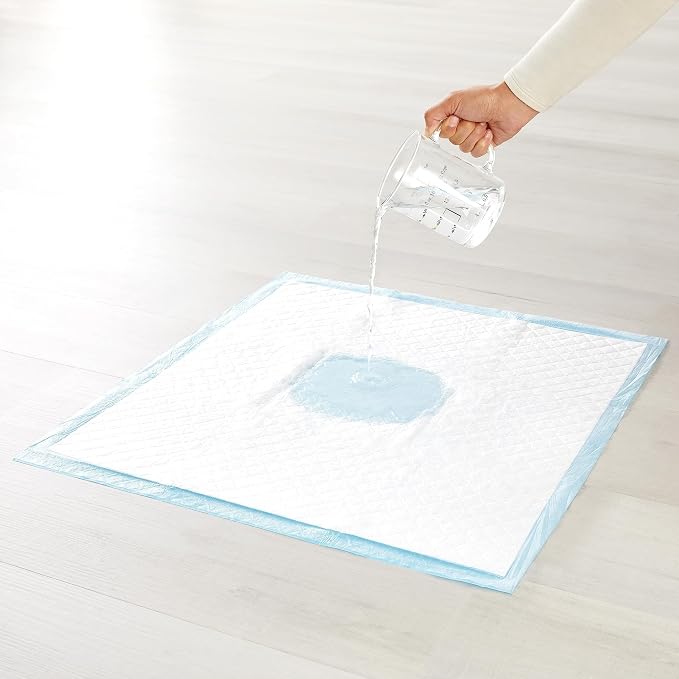 Amazon Basics Puppy Pads, Heavy Duty with 5-Layer Leak-Proof Design, Quick-Dry Surface, Built-In Attractant Potty Pads for Dogs, X-Large, 34 x 28 in., 10-Count