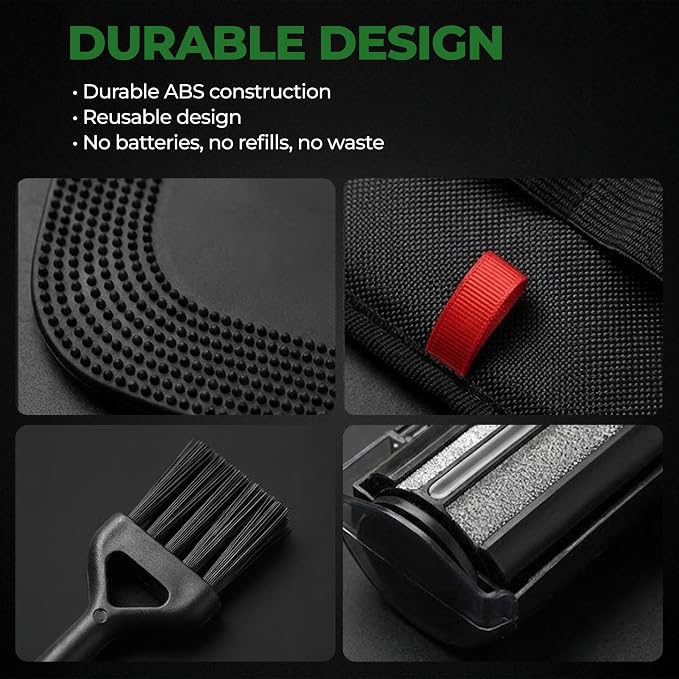 Pet Hair Remover Roller for Dog & Cat Hair, ABS Plastic, Black