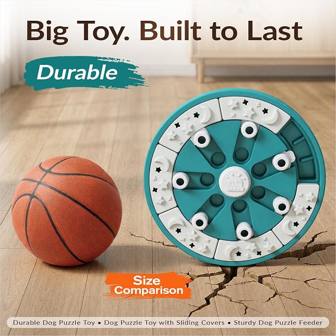 KADTC Large Dog Puzzle Toy, 2 Levels, 3 Games, Slow Feeder & Enrichment Toy | Healthy feeding meets brain exercise to burn energy, fight boredom, curb gulping, build focus, and make meals more rewarding.