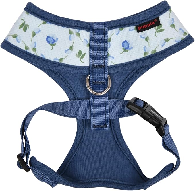 Puppia Spring and Summer Fashion Over-The-Head Dog Harness, Blue_Florian, Extra Large