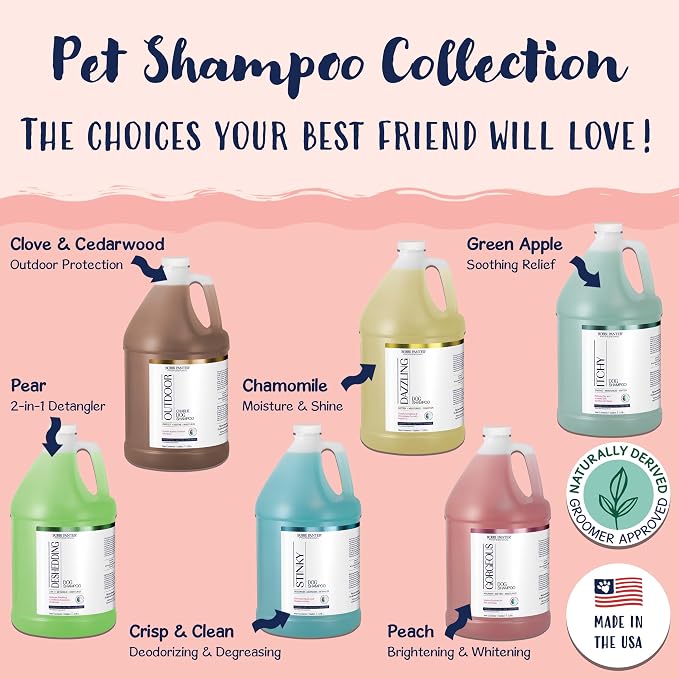 Bobbi Panter Whitening Dog Shampoo Aloe Vera, Chamomile, Jojoba & Lavender – Brightening Natural Formula for All Coats, Enhances Shine & Softness, Tear-Free, 20:1 Concentrate, 1 Gallon (Case of 4)