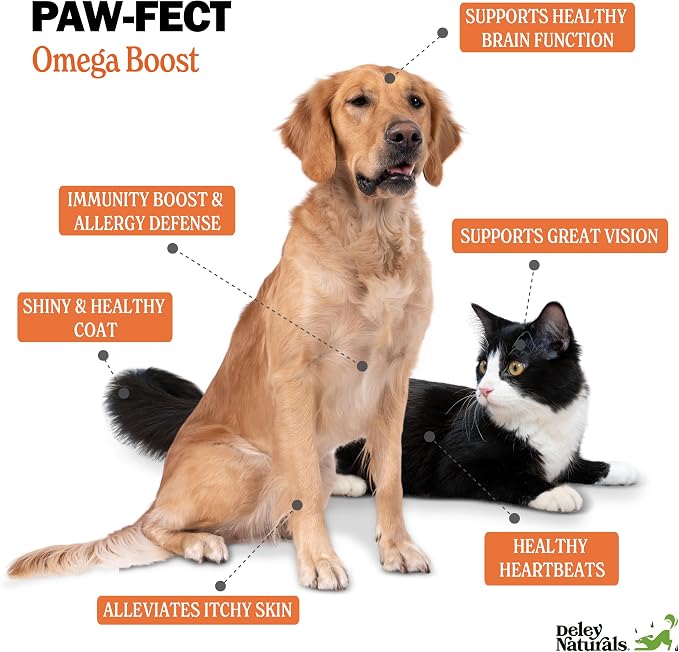 Deley Naturals Wild Alaskan Salmon Oil for Dogs & Cats - New and Improved Salmon Oil Plus Formula - Fish Oil for Dogs with Omega 3, DHA and EPA - Omega 3 for Healthy Skin and Coat - 16oz Made in USA