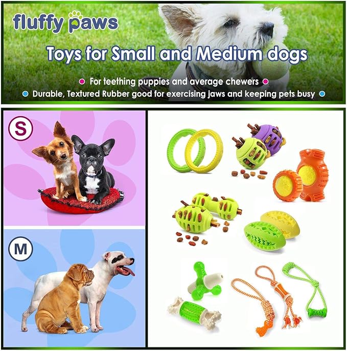 – Ball-Shaped Dog Squeaky Toy for Small-Medium Puppy & Dogs | Dental Dog Chew Treat Ball Helps Massage Dogs Gums, Good for Aggressive Chewers | Green/Purple