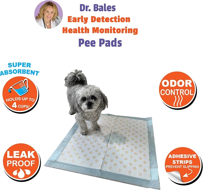 Spot Dr. Bales Early Detection Health Monitoring Pee Pads- Puppy Pee Pads with Color-Changing Paw Prints Indicating Your Dog’S Urine Ph Level, Super Absorbent, Leak Proof, 22in x 22in, 100 Pack