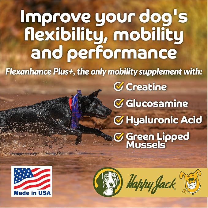 HAPPY JACK Flexenhance Dog Hip & Joint Supplement, 80 Chewable Tabs