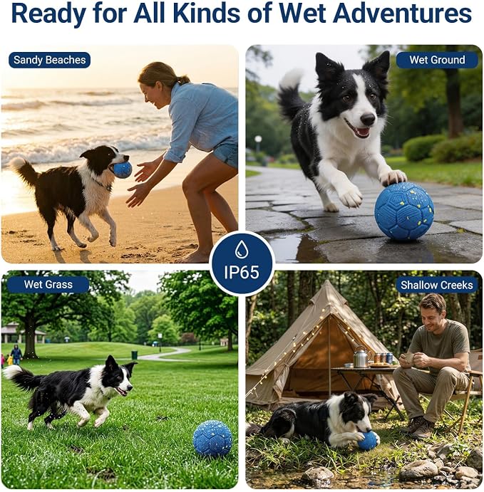 Smart Interactive Dog Ball, Automatic Moving Dog Toy with 3 Play Modes, Durable E-TPU Material, IP65 Active Moving Pet Toy Ball for Medium and Large Dogs, Blue