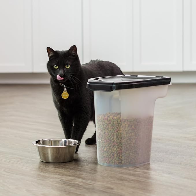 IRIS USA Dog Food Storage Container, Up to 6.5 lbs, Black