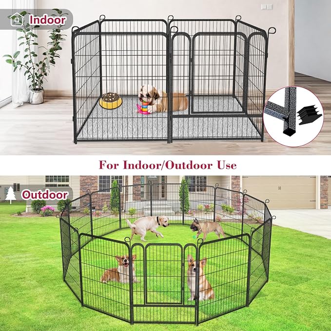 Anti-Rust Dog Playpen Fence, 32in 48 Panels