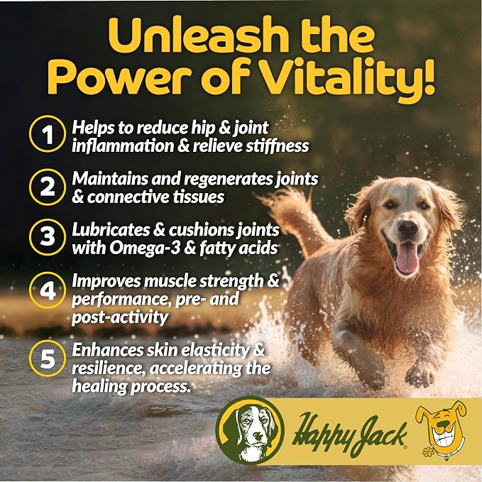 HAPPY JACK Flexenhance Dog Hip & Joint Supplement, 80 Chewable Tabs