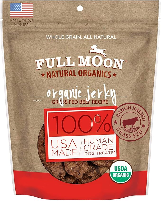 Full Moon Organic Grass-Fed Beef Jerky Dog Treats - 28oz