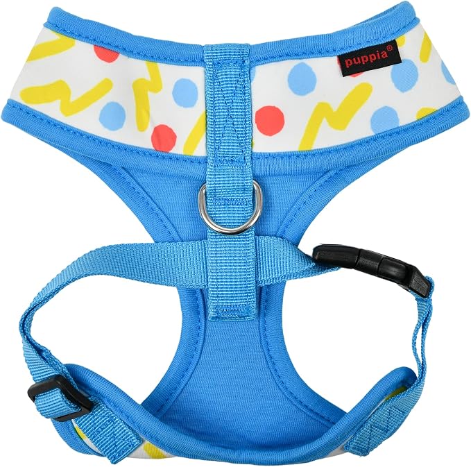 Puppia Spring and Summer Fashion Over-The-Head Dog Harness, Blue_Fete, Large