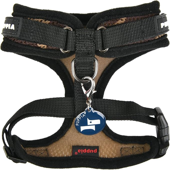 Puppia Soft Superior Dog Harness Air Mesh Over-The-Head All Season No Pull No Choke Walking Training Adjustable Neck & Chest for Small & Medium Dog - CAMO - L