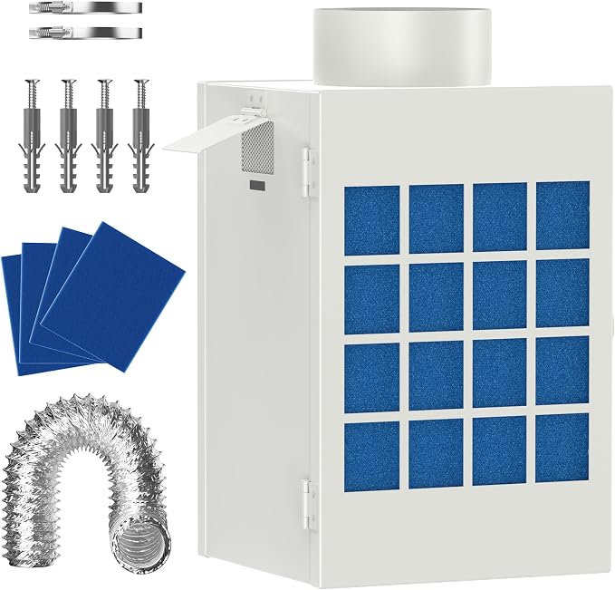 HOOMESUN Metal Indoor Dryer Vent Kit, Dryer Lint Catcher for Electric Dryer