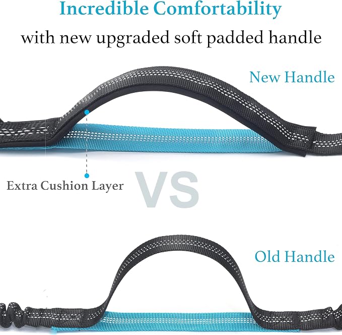 iYoShop Retractable Hands Free Dog Leash, Small, 8-25 lbs, Black | Bungee Waist Leash, Dual Handles, Adjustable Waist Belt, Walking and Running