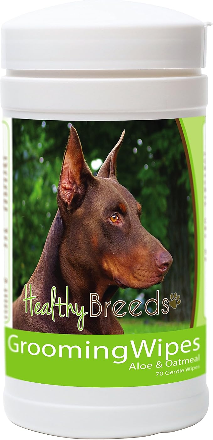 Healthy Breeds Doberman Pinscher Grooming Wipes 70 Count