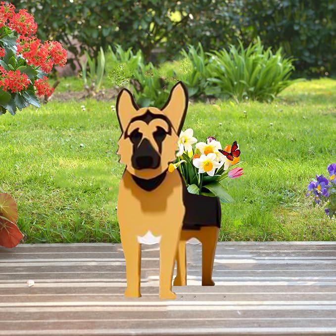 German Shepherd Dog Planter Pots, Animal Shaped Flower Pot