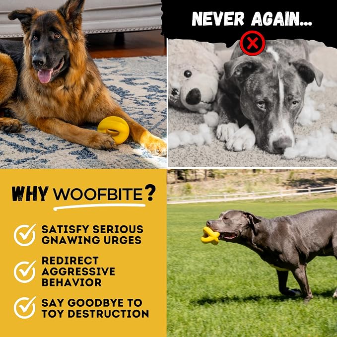 Indestructible Dog Ball - Lifetime Replacement - Durable Dog Toy for Aggressive Chewers - Safe, Non-Toxic Natural Rubber - Chew, Tug & Fetch - Tough, Heavy Duty Chew Toy - 4” (Softball Size)