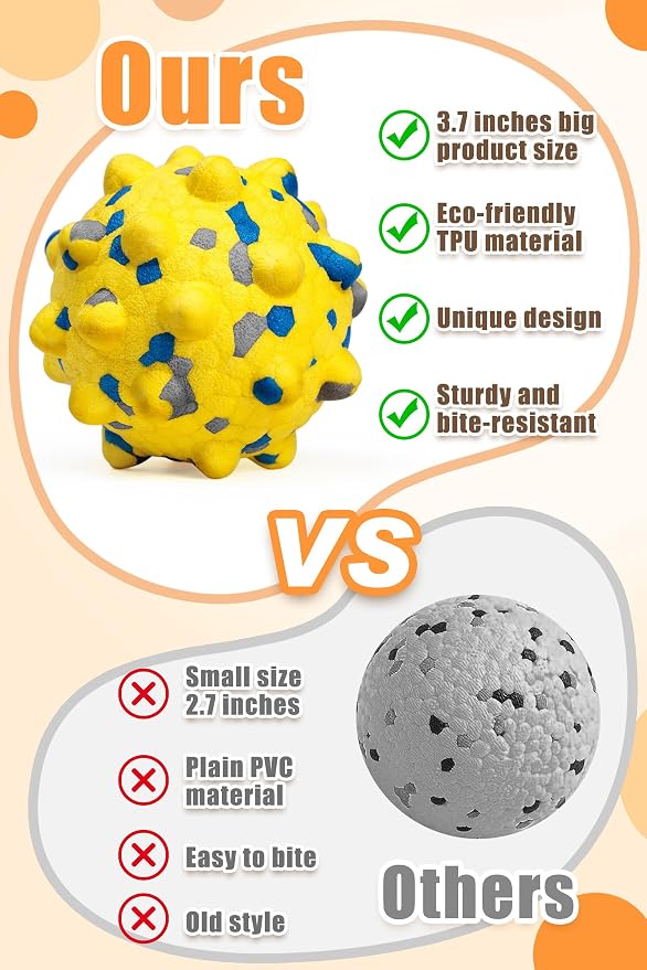 Moonorange Dog Ball, Floating, 1.96in, Yellow, Small