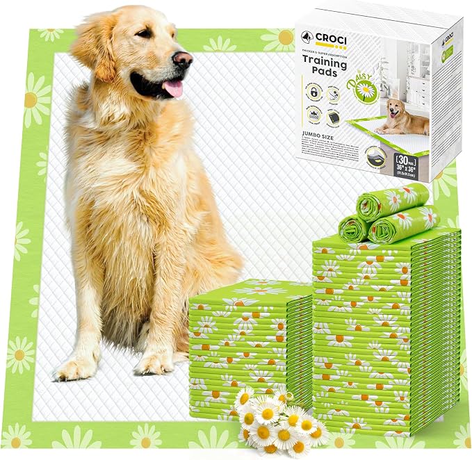 CROCI Dog Pads Daisy Scented 30x36in 40 Counts, Extra Large Pee Pads for Dogs 36x36in 30 Counts