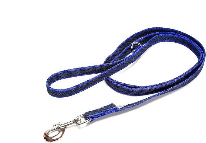 Julius-K9 Color & Gray Super-Grip Leash with Handle, and D-Ring, 0.79 in x 6 ft, Blue-Gray