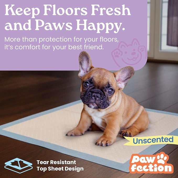 23.6" x 29.5" Unscented Puppy Pads – 6-Layer Absorbent Design – Holds up to 4 Cups of Liquid – Leak Proof & Tear Resistant for Indoor or Travel Crate Use – 30 Count Pee Pads for Dogs