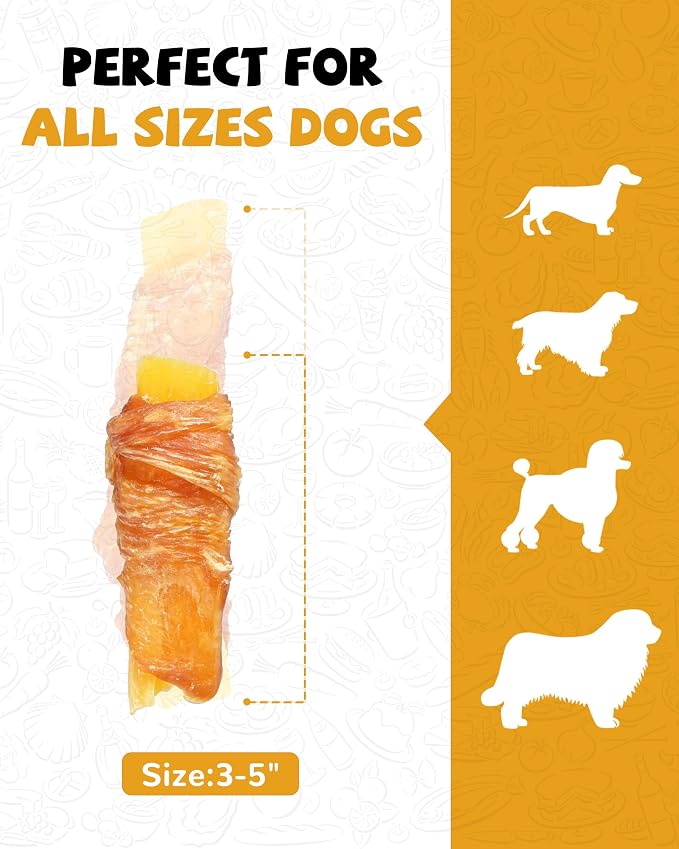 PAWUP Dog Treats Chicken Jerky Wrapped Sweet Potato, Natural Ingredients w/Taurine, Grain Free Dog Treats, 12.5 oz