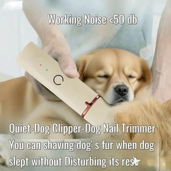 Low Noise 4-in-1 Dog Grooming Clippers Kit - Beige