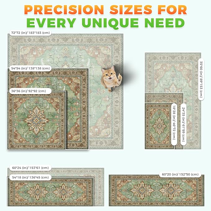 Hompet Cat Litter Mat 2 Pack, 54x54 Large Machine Washable Trapping Mats for Cats, Super Absorbent & Urine-Proof Cat Litter Box Mat for Floor, Waterproof & Non Slip Kitty Litter Rug