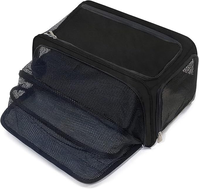 Sherpa Expandable Travel Pet Carrier, Airline Approved, Black, Medium
