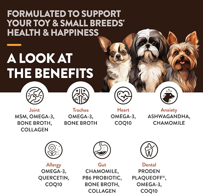 NaturVet Breed Specific Multivitamin for Toy & Small Breed Dogs | 60 Soft Chews