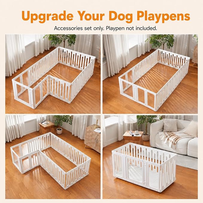 Bottom Panels with 2 Swivel Casters Wheels Designed Exclusively for This Dog Playpen (Buy Multiple for Full Mobility)