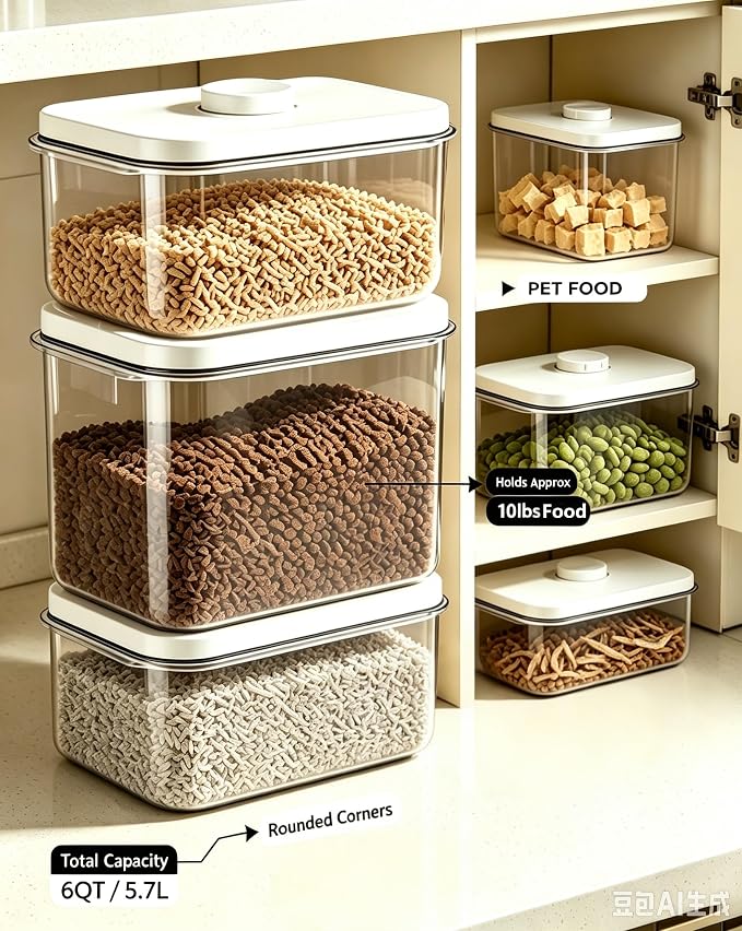 LivLab Mker 10lbs Dog Food Storage Containers With Lids & Cup, 10lbs, (D979)-5.5L-1